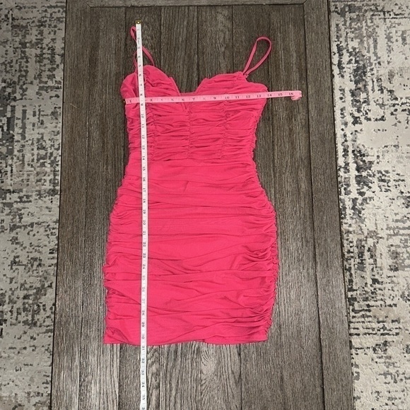 Lulus Here and Wow Hot Pink Ruched Bodycon Mini Dress - Picture 10 of 12